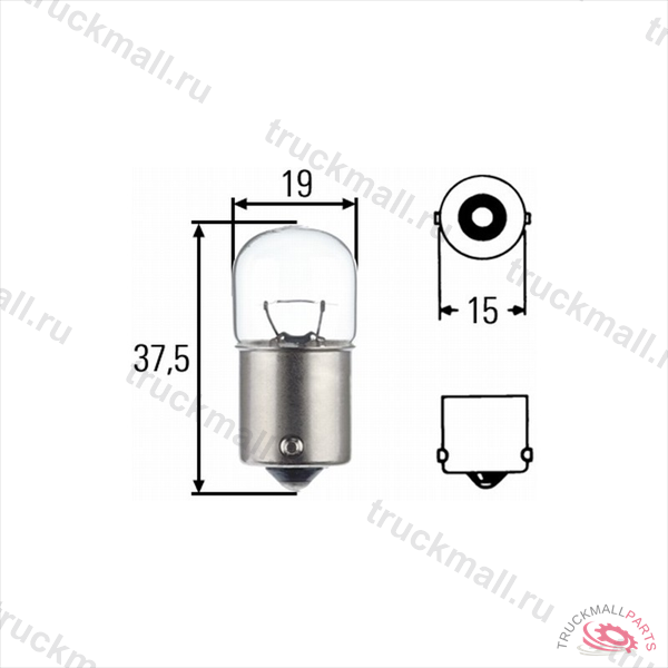 ЛАМПА R10W 24V 10W ГАБАРИТНАЯ МАЛ - 8GA 002 071-251
