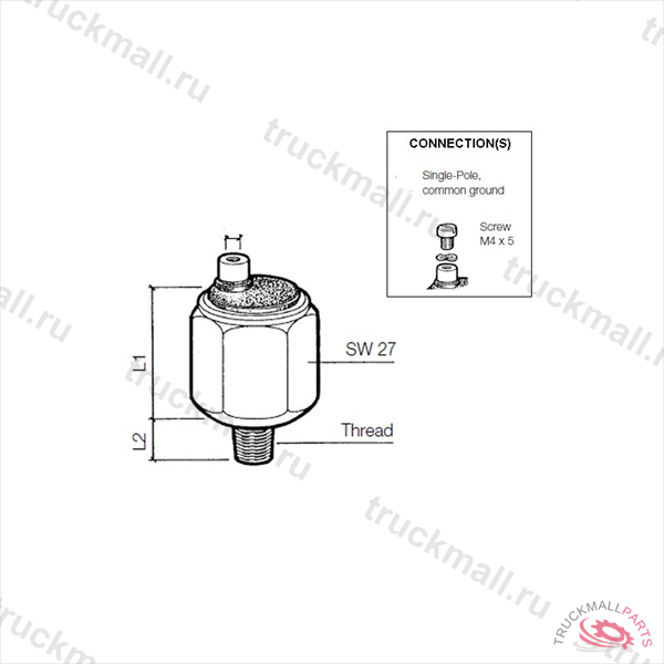 PRESS SWITCH 6PSIEARTH RET1 - 230-112-003-012C