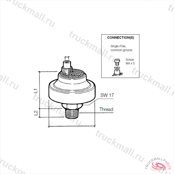 PRESS SWITCH 0 4BAR EARTH RET - 230-113-001-004C