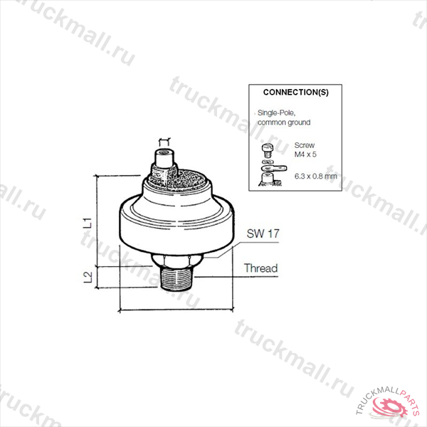 PRESS SWITCH 12BAREARTH RET1 - 230-213-001-011C