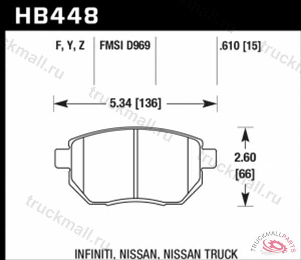 ТОРМОЗНЫЕ КОЛОДКИ FR INFINITI FX 2003- MAXIMA - HB448F610