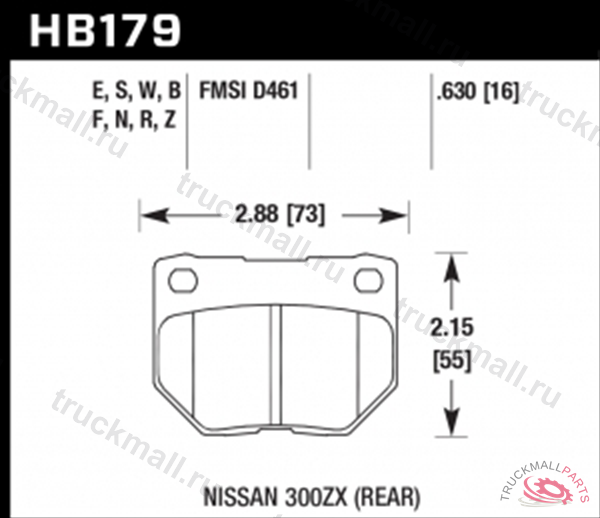 Колодки тормозные HB179N.630 HAWK HP задние SUBARU - HB179N.630