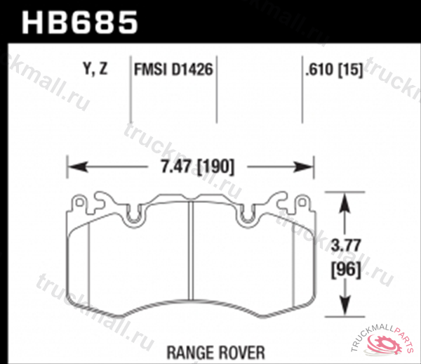 КОЛОДКИ ТОРМОЗНЫЕ HB685Y.610 HAWK LTS - HB685Y.610